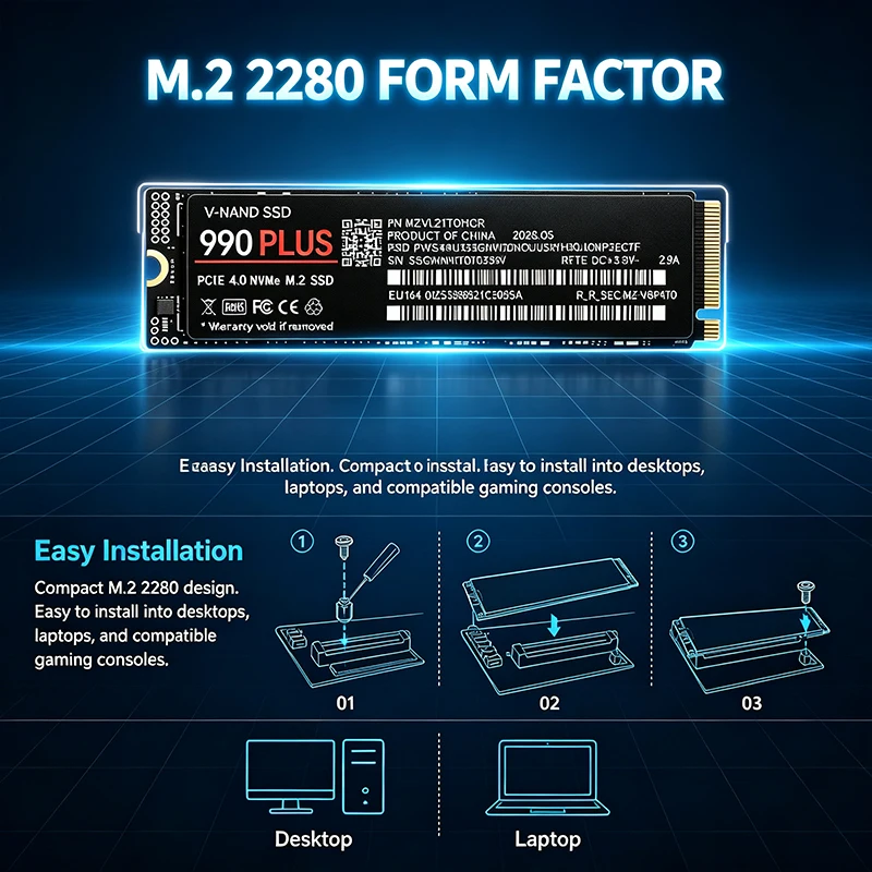 SSD รุ่น 990 Plus M.2 NVMe PCI - M.2 Nvme 4Tb Pcie 4.0 Ssd บทวิจารณ์และราคา